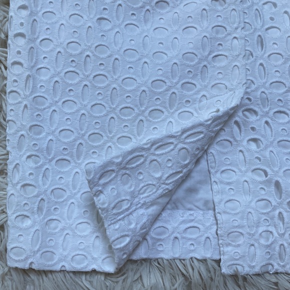 Loft Embroidered Eyelet Pencil Skirt 💗 White - Picture 9 of 14